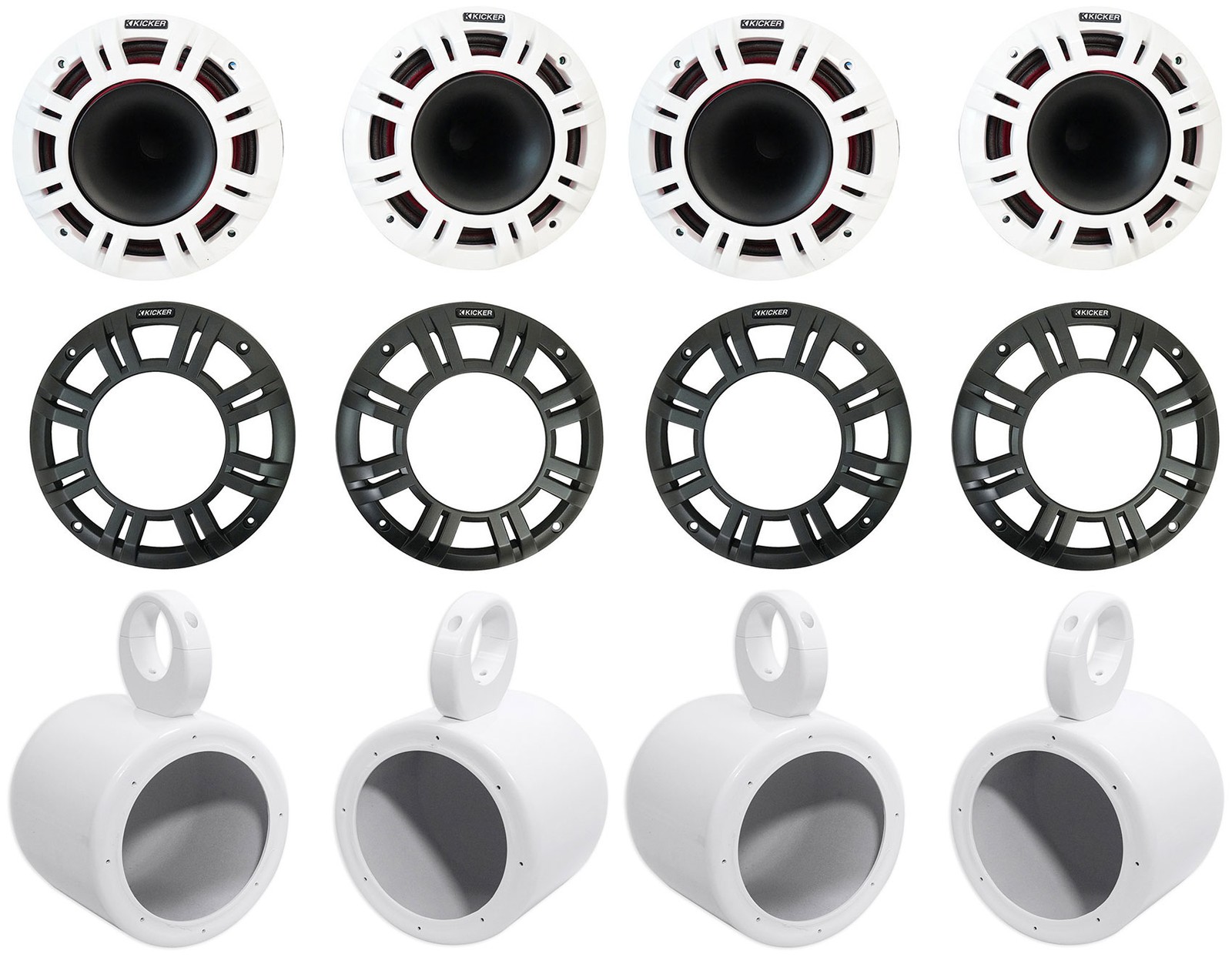 4 Колонки для вейкборда KICKER 48KMXL654 300 Вт 65 мм белые с подсветкой KMXL65 209790₽