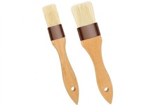 Axlteip 2 Pcs Pastry Brush, Natural Bristle Basting Brush, Beech Wooden Handle B