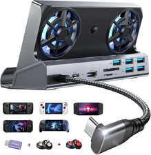 LISEN 10-IN-1 Docking Station for Steam Deck OLED ROG Ally X Legion Go, Dual Coo