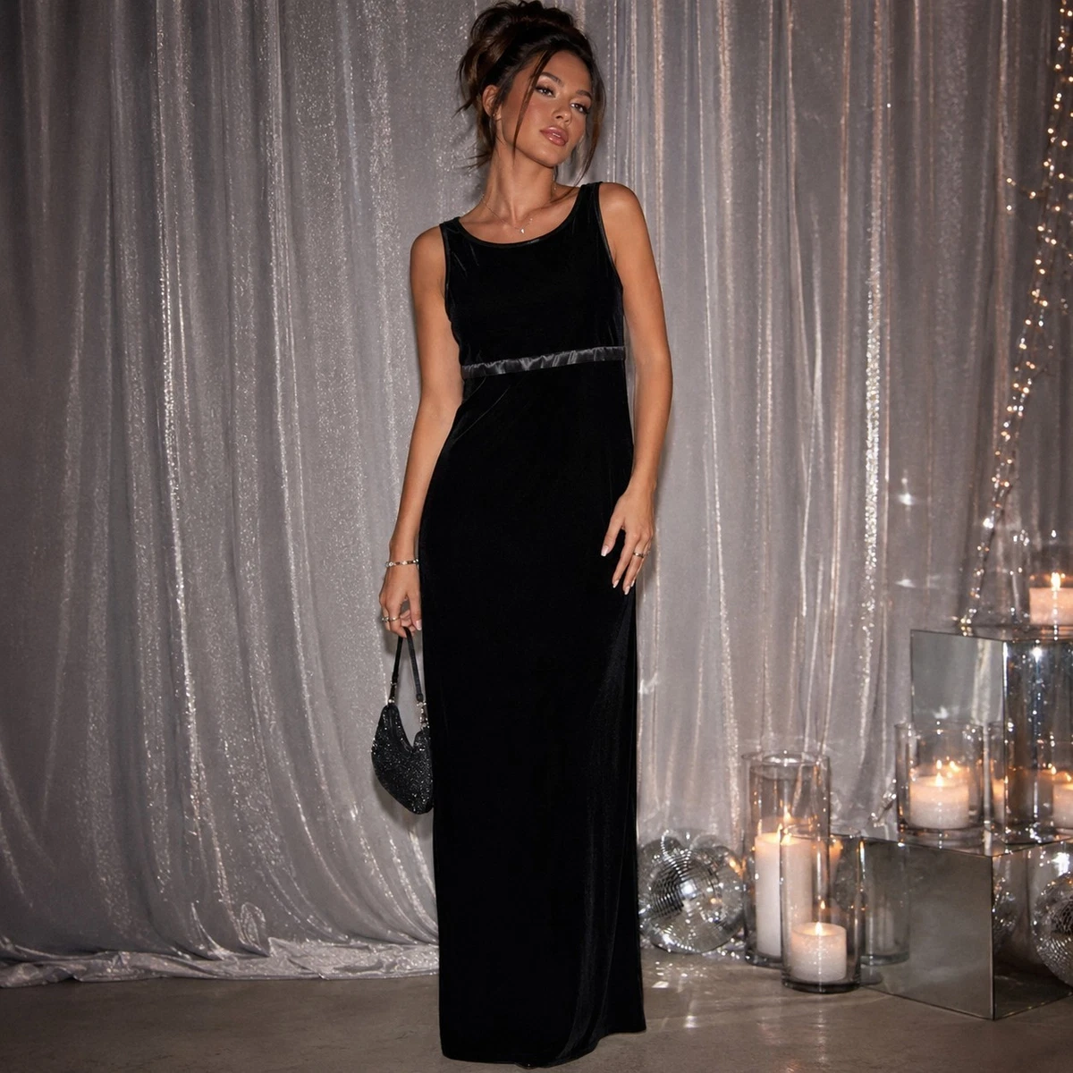 my michelle formal dresses My Michelle Formal Sequined Dress Size 7 Emerald Green Backless