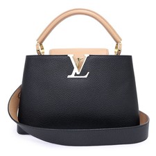 Bolso de hombro Louis Vuitton Capucines MM M59466 cuero negro unisex #BCB124