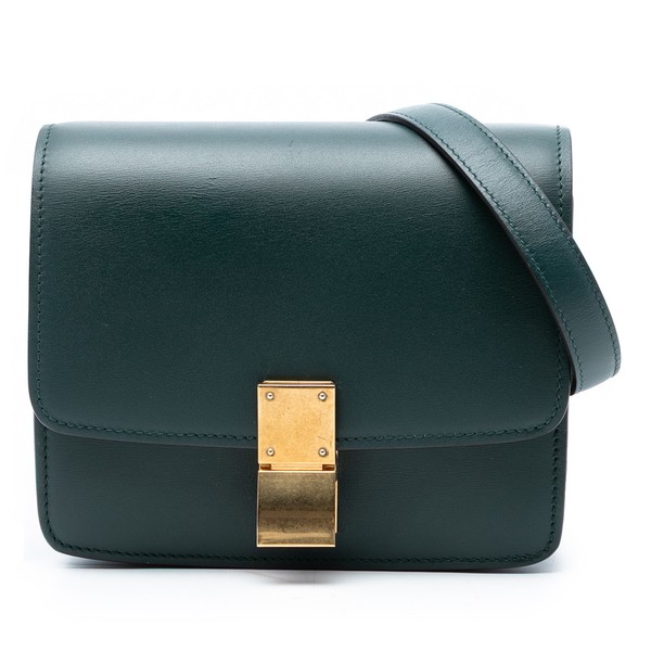 Celine Crossbody Bag Classic Box Green Calfskin