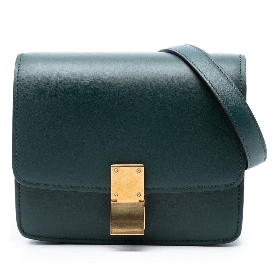 Celine Crossbody Bag Classic Box Green Calfskin