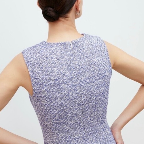 Neu MM LaFleur Lapis blau & elfenbein Baumwolle Boucle The Lindsay Kleid Größe 2 - Bild 5 von 9