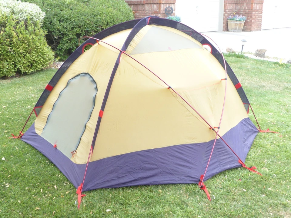Tienda de campaña de montañismo Marmot Citadel 2 4 estaciones 2 personas amarilla y púrpura Foto 2 de 4