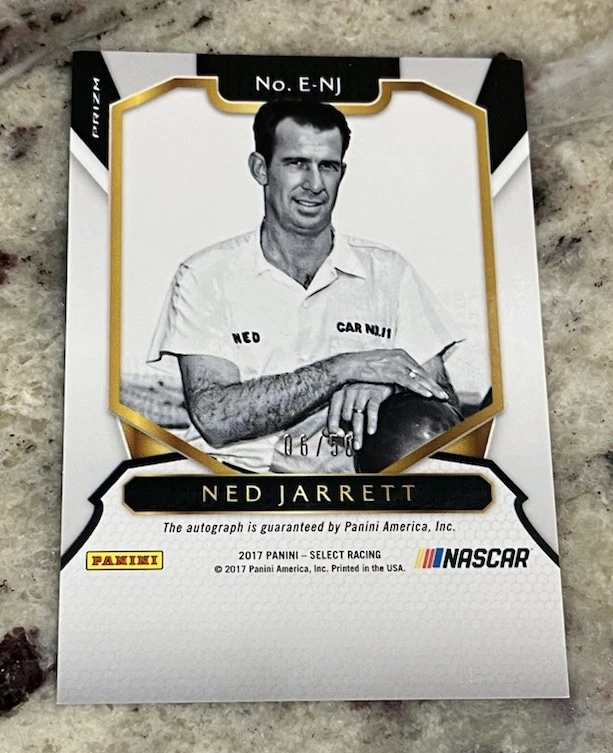 2017 Panini Select No. E-NJ Ned Jarrett Endorsements Blue Prizm AUTO #’D 06/50 - Image 2 of 2