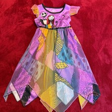 Disney Nightmare Before Christmas Jack Sally Nightgown Dress Girls XS 4/5 Purple