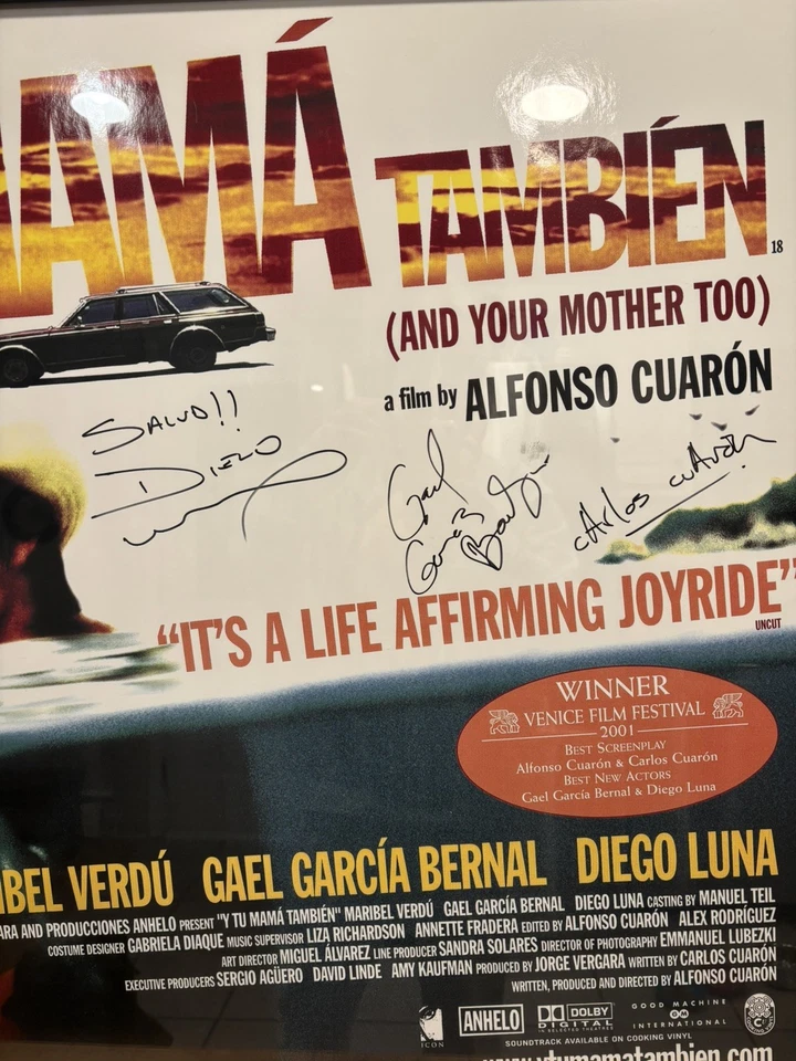  PÓSTER DE PELÍCULA 'Y TU MAMA TAMBIEN' FIRMADO ENMARCADO  Foto 3 de 3
