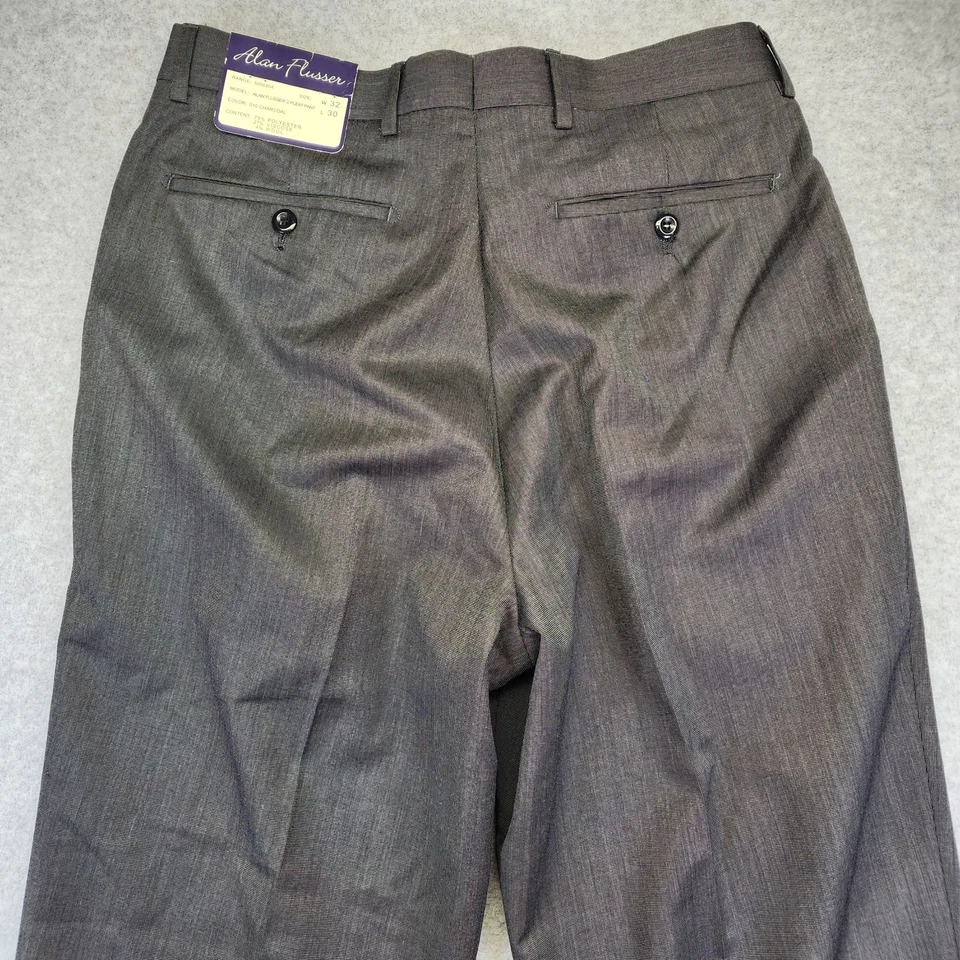 Lote de 2 NUEVO Pantalones de Vestir Alan River Para Hombres 32x30 Puño Plisado Clásico Gris Taupe Foto 4 de 4