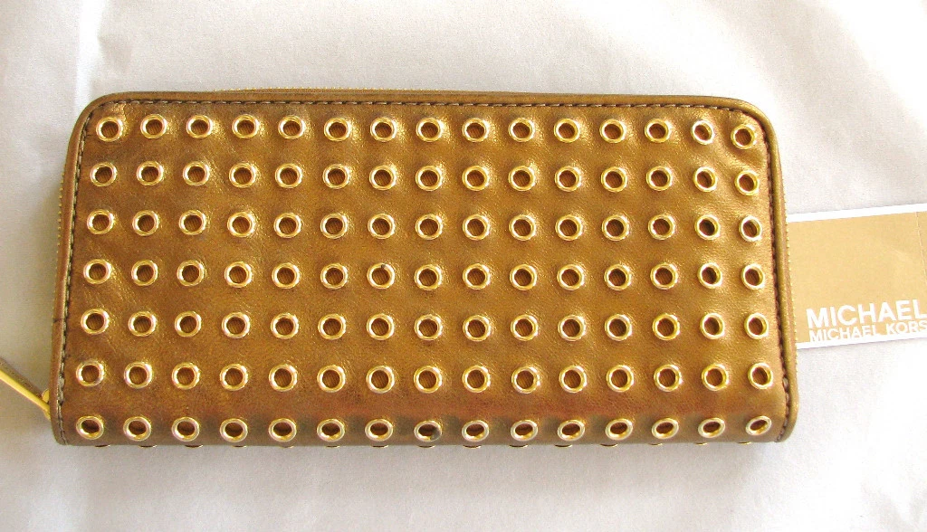 Michael kors sale metallic gold wallet
