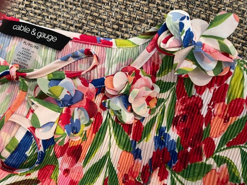 Cable & Gauge Floral Pleated Blouse Women's PL Long Sleeve - Picture 4 of 8