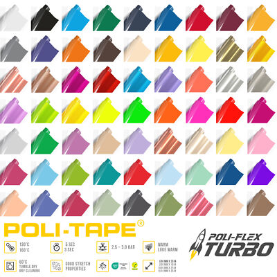 POLI-FLEX TURBO Flexfolie / Plotterfolie für Textil / Bügelfolie in 100 x 30,5cm
