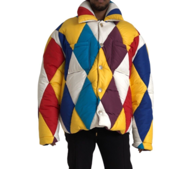 DOLCE & GABBANA Jacket Men Multicolor Windbreaker Puffer