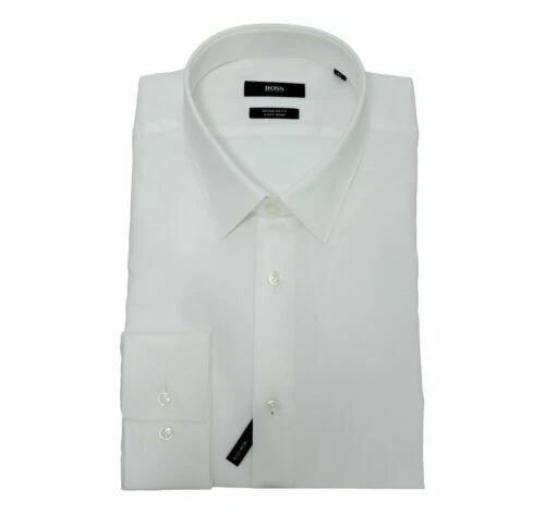 Camicie classiche da uomo bianche HUGO BOSS in cotone