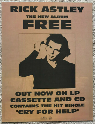 RICK ASTLEY ~ FREE 1991 full page UK magazine ad
