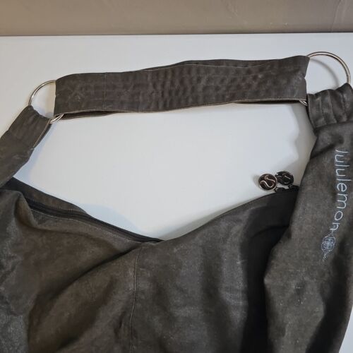Vintage Lululemon Hobo Slouch groß braun Canvas Windel Sporttasche - Bild 3 von 11