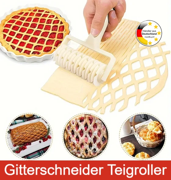 Teigroller Teigschneider Gitterschneider Gitterroller Teig Walze Rolle backen - Bild 2 von 4