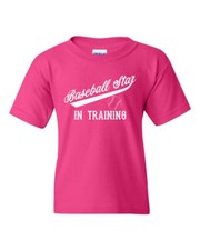 BASEBALL STAR IN TRAINING Youth Kids Pink T-Shirt S-XL FREE S H 