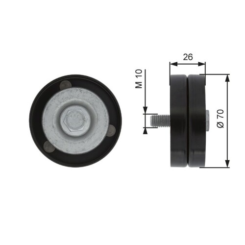 T42307 GATES PowerGrip 7786-21640 Poulie Renvoi / Transmission