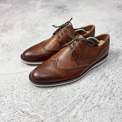 Mercedes Mens Brown Leather Derby Shoes US9 UK8 EU42 27cm