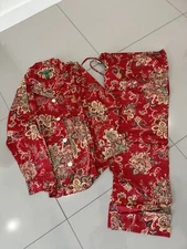 Lauren Ralph Lauren Womens Bold Top Pants Pajama Set Multicolor Size M