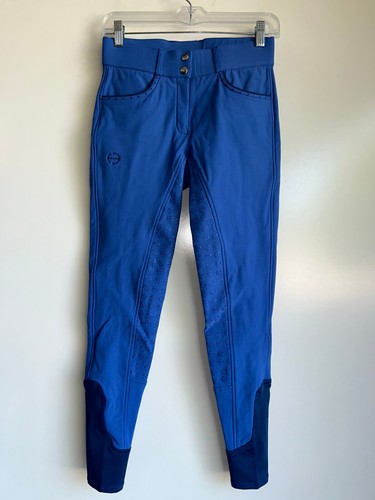 HALTER EGO Crystal Evolution Full Seat Breeches Blue US Size 26 ~Excellent Cond