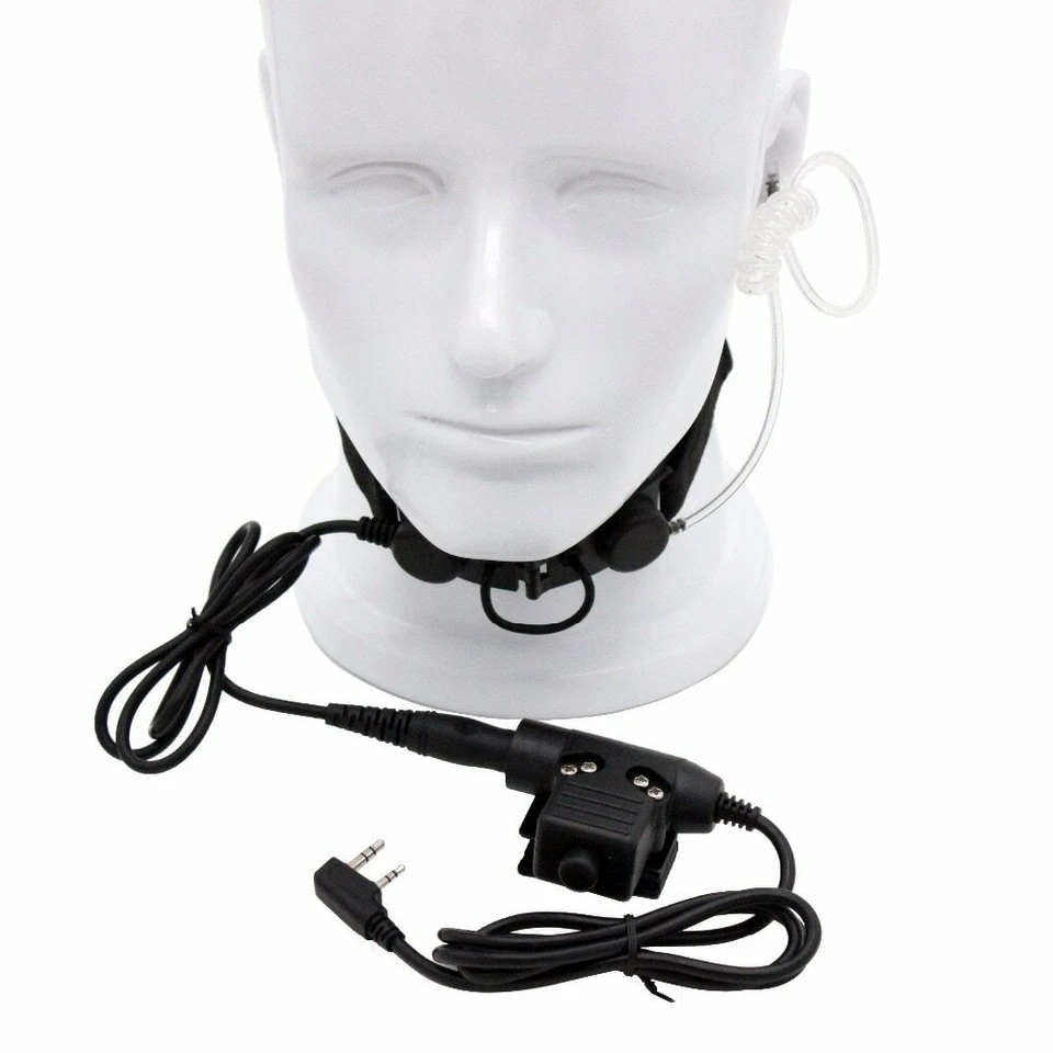 Auriculares de tubo de aire Z Tactical Throat Mic Z003 con U94 PTT para radio Baofeng UV-5R Foto 2 de 4