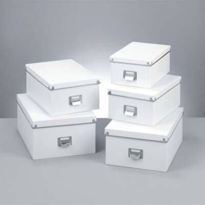 Aufbewahrungsbox mit Deckel 5 teilig Set Pappe Kiste Box Pappkarton