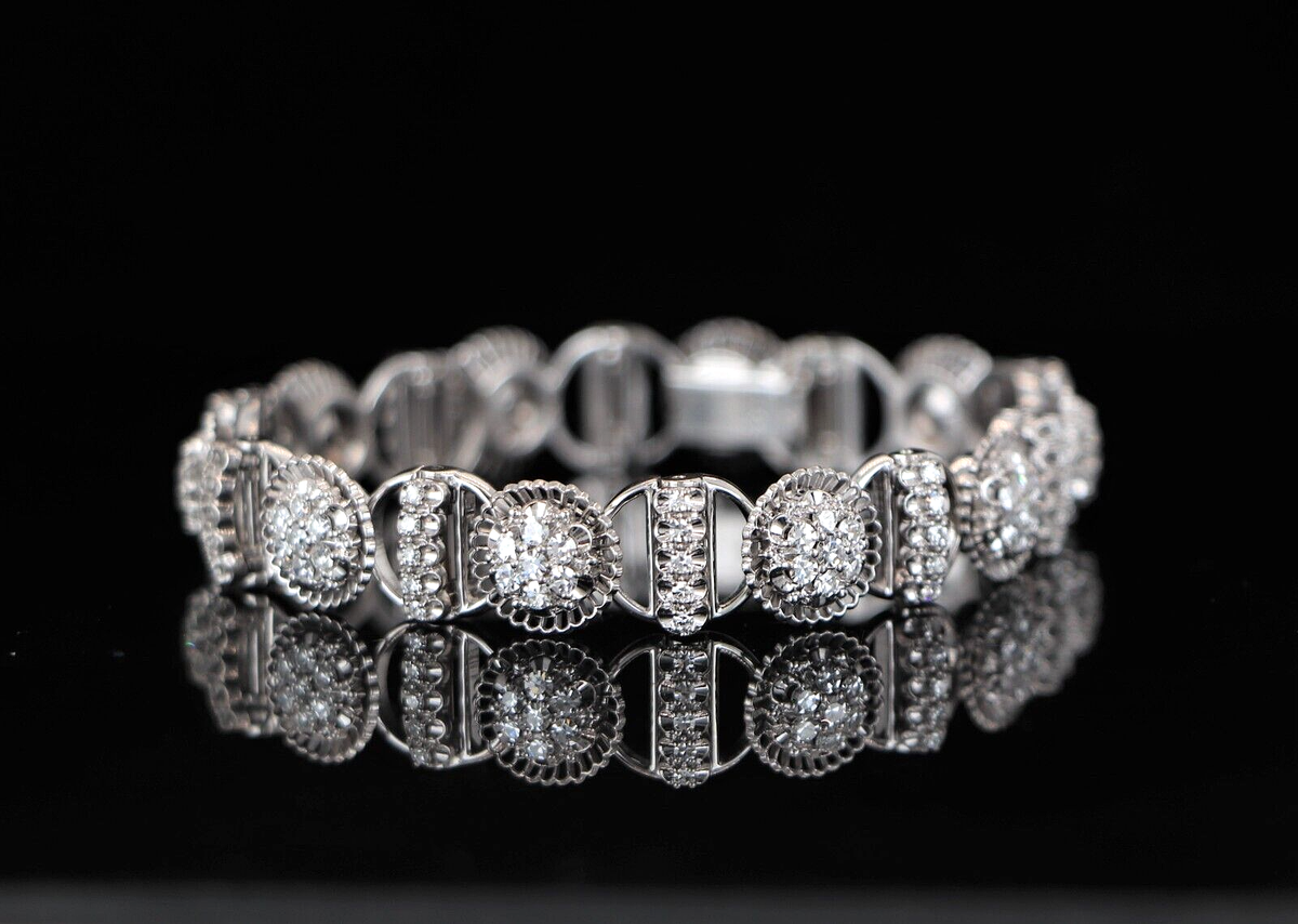 $11,500 Vintage Jabel 18K White Gold 2.50ct Cluster Single $11,500 Vintage Jabel 18K White Gold 2.50ct Cluster Single
