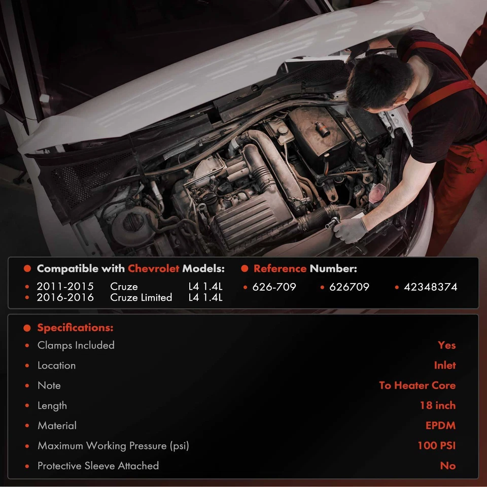 Впускной шланг нагревателя ОВК в сборе для Chevrolet Cruze 2011-2015 Cruze Limited 2016 - Изображение 2 из 4