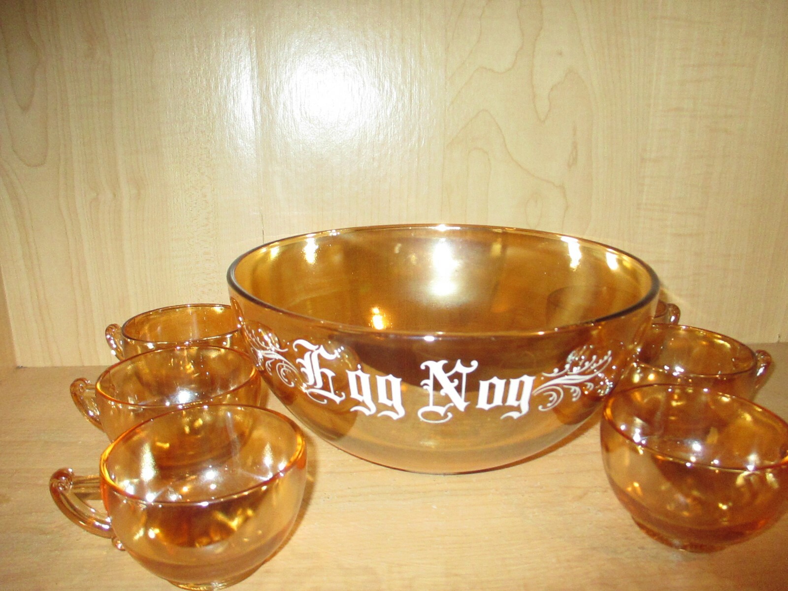 Egg Nog Punch Bowl Set Glass Co Carnival Glass Eggnog Bowl agrohort.ipb.ac.id