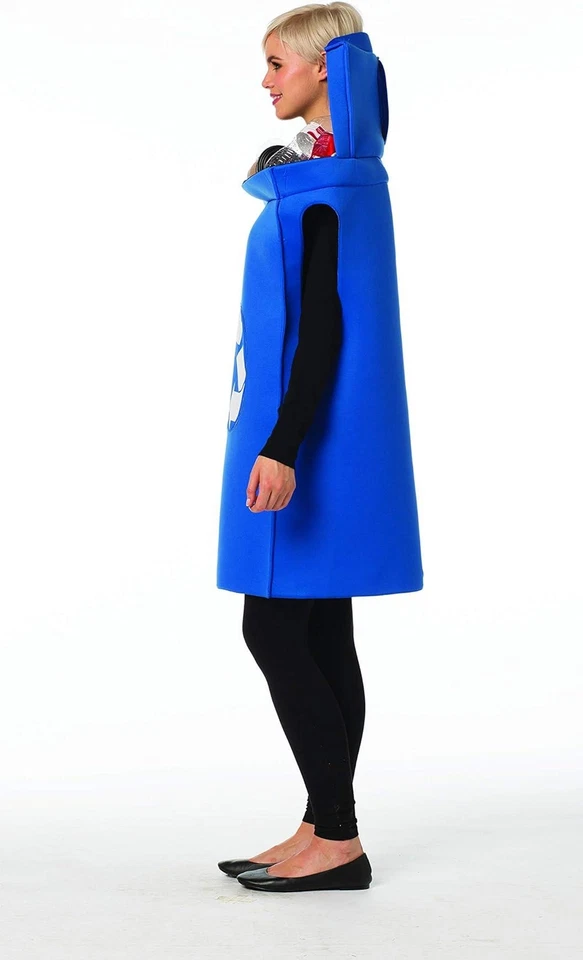 Rasta Imposta Azul Cubo de Reciclaje Halloween Divertido Ambiente Disfraz Adulto Std Foto 3 de 4