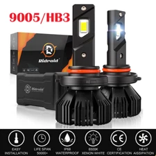 RIDROID 9005 LED Headlight Bulbs Conversion Kit White High Beam Replace Halogen