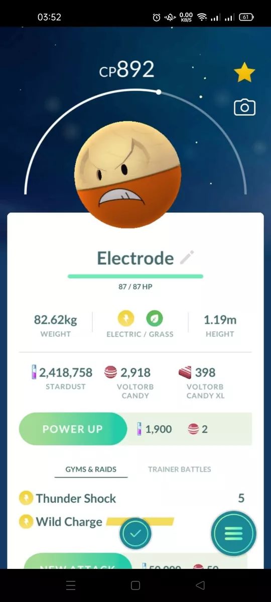 Pokemon Shiny voltorb Registered Only Trade Go