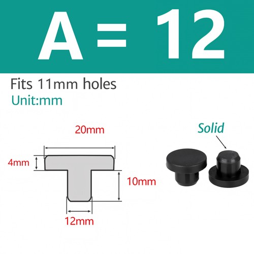 Black Silicone Rubber Round Hole Plugs Blanking End Cap Tube Pipe Insert Bungs - Picture 20 of 94