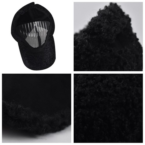 Gorras de béisbol de invierno lana de cordero ajustable sombrero cálido gorra de pico para mujeres niñas nuevas - Imagen 10 de 30