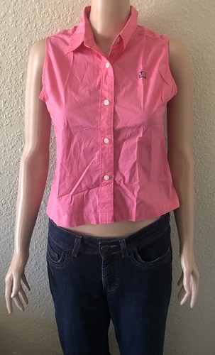 Ralph Lauren Polo Jean Co. Girls' Sleeveless Pink Button Up Shirt RL Flag Sz S - Picture 5 of 14