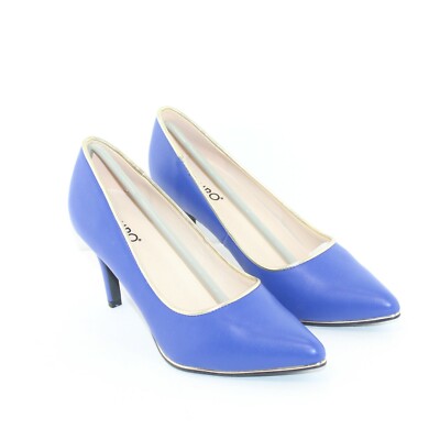 ASHRO women's pumps dress shoes multi sizes blue faux leather upper pointed  NEW | eBay