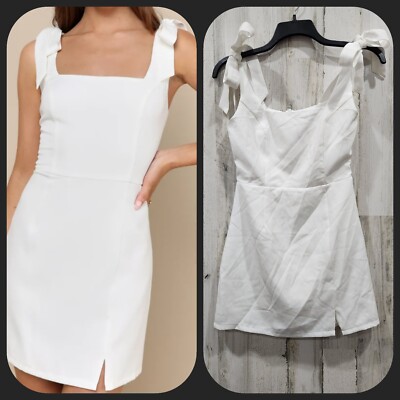 LULUS Your Sweetie White Tie Strap Mini Dress***Super Cute** Size XL**NWOT**