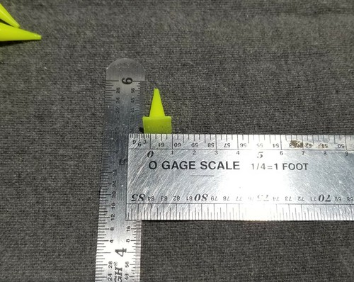 LMH Detail Part TRAFFIC CONE Cones 28" Ht 15" Base LIME Yellow 12 PIECE O On30 - Picture 7 of 8