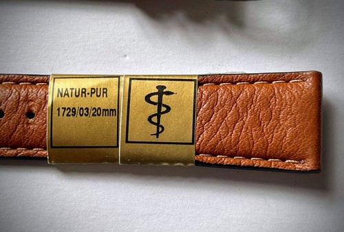 Rhein Fils 20mm hypoallergenes Lederarmband mit Titanschnalle NEU braun - Bild 3 von 4