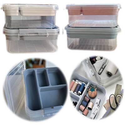 Sortierbox Aufbewahrungsbox 26x24x11cm Stapelbox mit Deckel Kosmetik Organizer