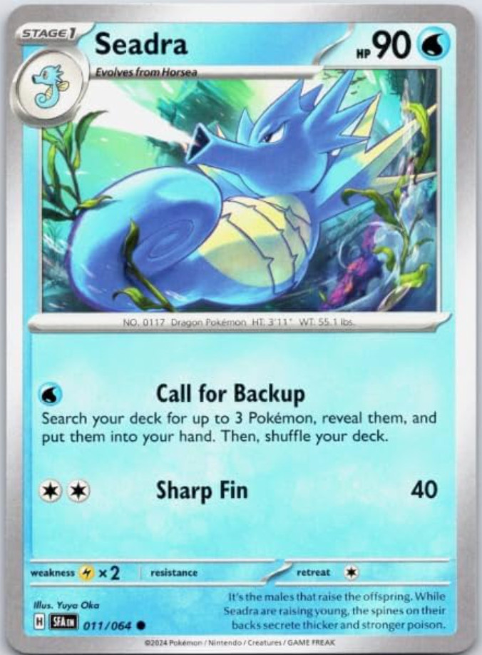 POKEMON - Seadra 011/064 - Shrouded Fable - Common - NM/M - NEW