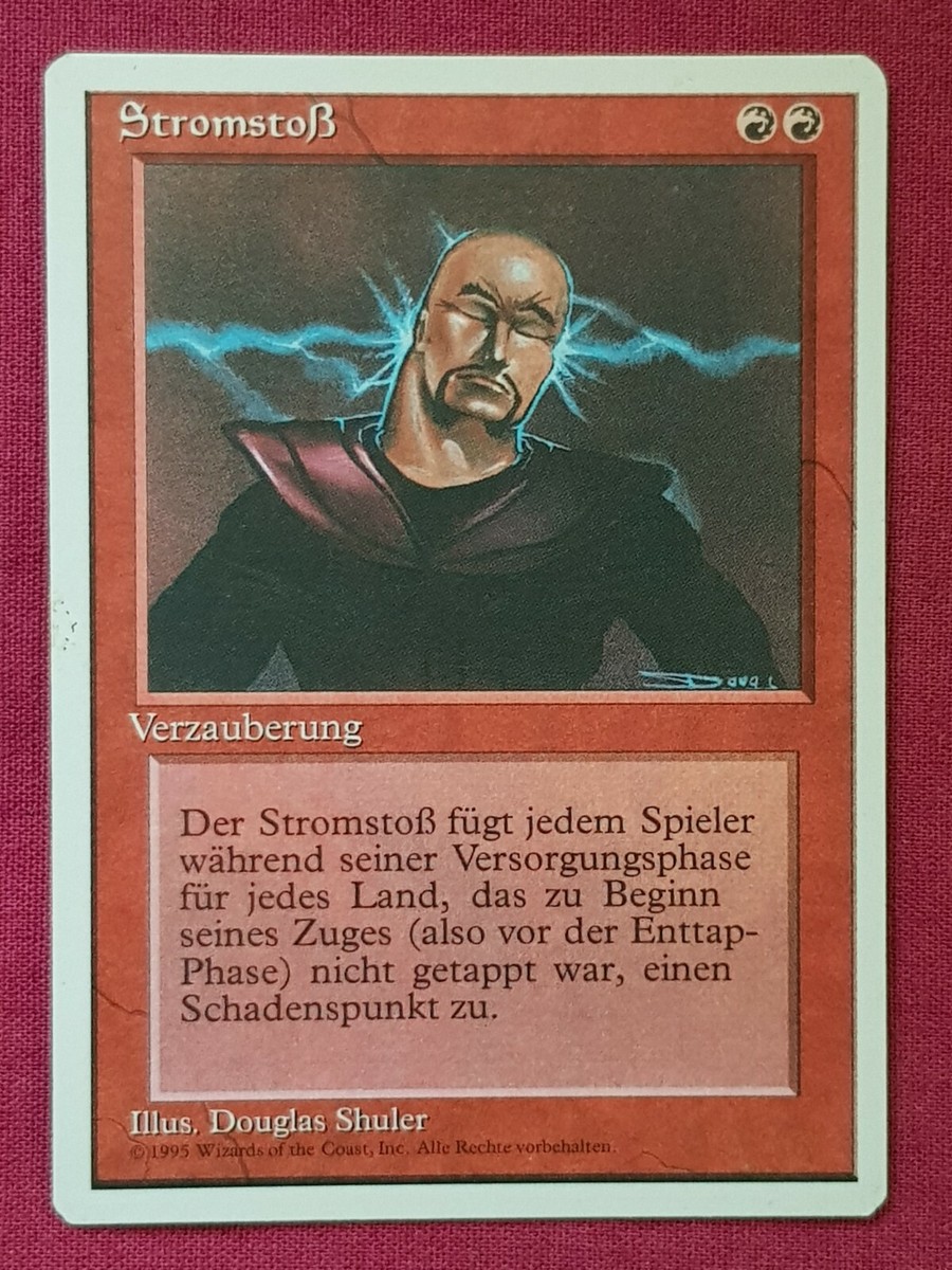 Magic The Gathering GERMAN 4TH EDITION POWER SURGE STROMSTOSS red card MTG | eBay Magic The Gathering GERMAN 4TH EDITION POWER SURGE STROMSTOSS red card MTG | eBay