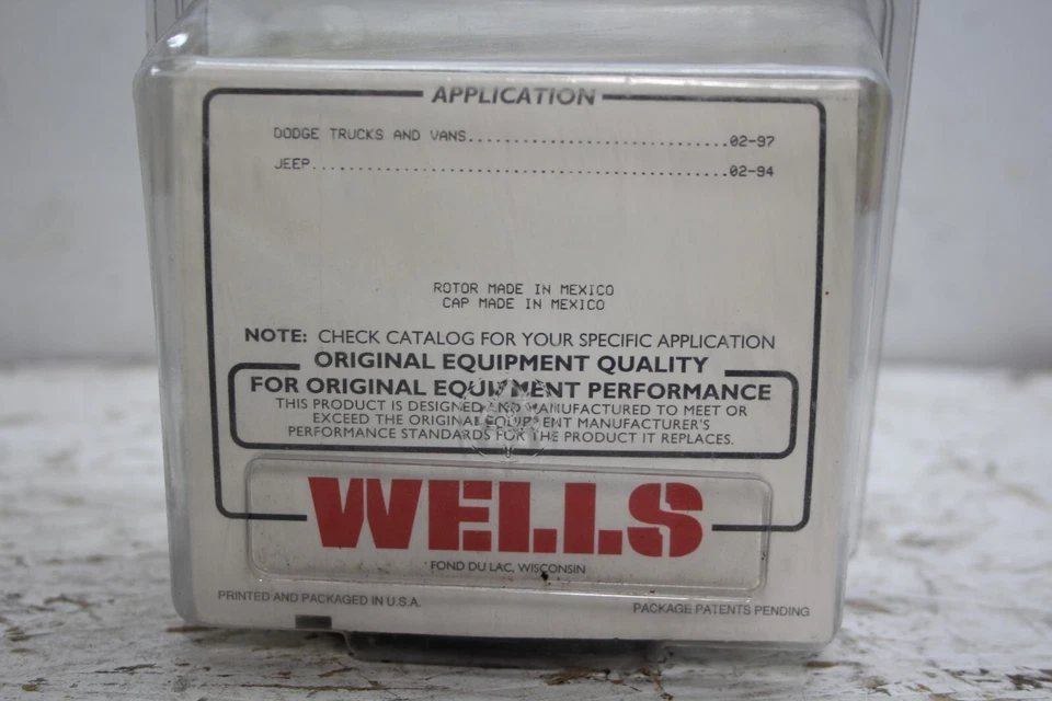 Wells F2127 Distributor Cap and Rotor Kit For YJ/TJ Jeep Wrangler Foto 3 de 4