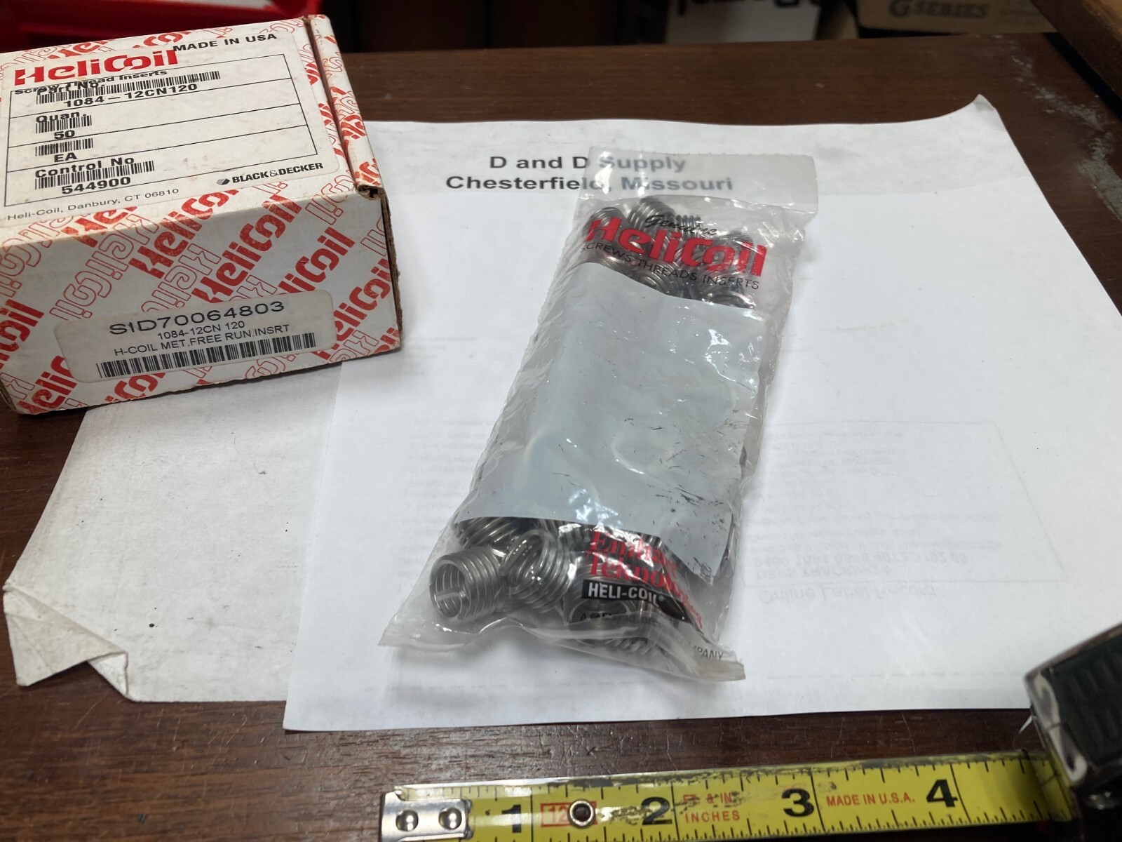 Box of 50, HeliCoil 1084-12CN120, M12x1.75, SS Screw Thread Inserts, Tanged