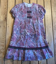 Miranda Girls Short Sleeve Dress Size 10 Purple Floral Spanish K7