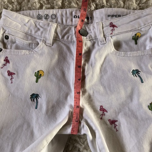 DL1961 Piper Shorts White Embroidered Size 14 Girls Cactus Famingo - Picture 4 of 11