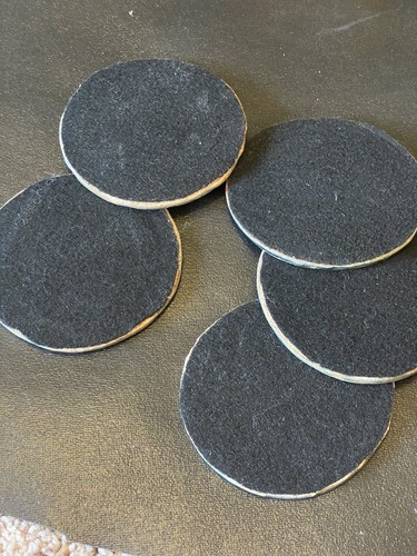 Vintage Studio Art Pottery Coasters 4” Green Leaf Print Clay Pottery Felt Bottom - Picture 10 of 12