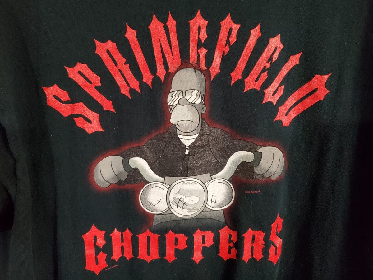 Y2K The Simpsons Springfield Choppers XL Delta Pro Weight shirt 